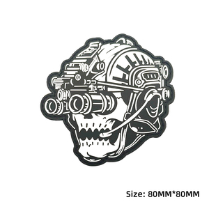 Parche táctico de goma luminoso que brilla en la oscuridad con diseño de logotipo personalizado para ropa, gorras y mochilas, precio de fábrica. - Product Image 1