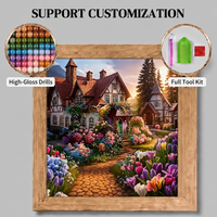 Peinture au diamant 5D DIY SONGWOOART, motif maison et fleurs, pour décoration intérieure, peinture au diamant personnalisée pour adultes