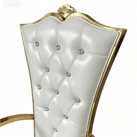 Chaise de trône dorée de luxe pour mariage, siège royal grandiose pour la réception des mariés