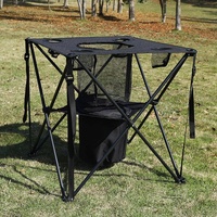 Table pliante portable d'extérieur avec porte-gobelet et sac isotherme, table de camping pliable pour barbecue, pique-nique, camping