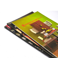 Katalog OEM dengan Sampel Menu Makanan dan Slogan Gratis, Dicetak di Kertas Offset & Karton, Flyer Laminasi, Jahitan Saddle Stitch