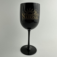 Verre à vin en plastique coloré noir acrylique de 480ml avec le logo imprimé pour des événements de barre