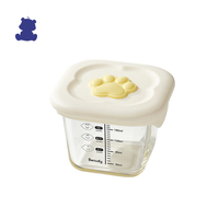 Récipient de nourriture pour bébé en verre sans BPA avec couvercle à pression Ensemble de stockage de nourriture pour bébé au micro-ondes Mini boîte à lunch paquet de valeur