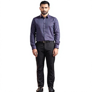 Chemises de travail décontractées pour hommes en polyester/coton, anti-plis, anti-boulochage, respirantes, séchage rapide, tissu tissé 280g, collection automne - Product Image 4