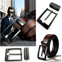 Boucle de ceinture classique en métal noir de 35 mm, personnalisée, style western, avec boucle de maintien durable en alliage de zinc et fermeture à ardillon pour hommes, pour tenues formelles et décontractées