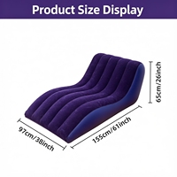 Canapé gonflable flocqué en PVC à courbe en S, chaise longue gonflable étanche et portable pour la plage, le camping et la détente familiale, lit canapé gonflable