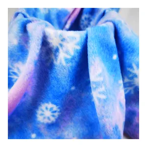 OEM/ODM düşük adedi sıcak örme fırçalanmış 250gsm noel tarzı baskılı polar polar kumaş pijama battaniye tedarikçisi için