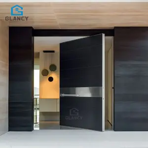 Desain sangat cantik Modern pintu lipat dua kustom dengan pintu belajar tidak terlihat dengan bingkai tidak terlihat untuk Villa