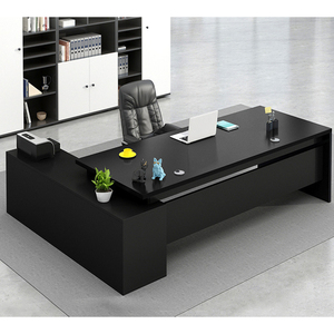 Modern Black Ceo Executive Manager Escritorio en forma de L Boss Director President Table Office Commercial Business Furniture - Product Image 1
