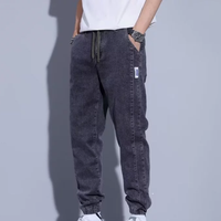 Pantalones vaqueros de mezclilla para hombre, de cintura alta, con cordones en el tobillo, transpirables, para trabajo y ocio, con bolsillos delanteros, lavados, de la marca Technics.