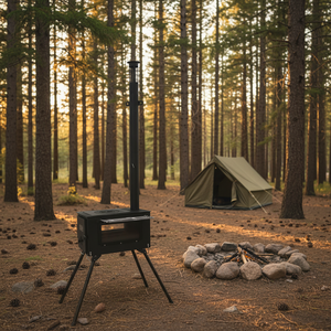 Estufa Portátil Simple de Acero para Leña, para Acampar, Hacer Barbacoa y Picnic, Ligera, Resistente al Viento, Plegable, para Leña/Carbón, Uso Manual - Product Image 4