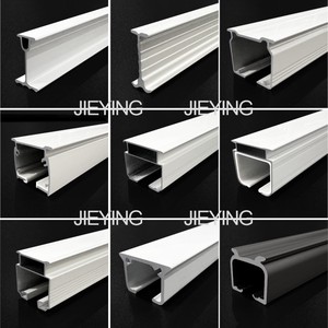 Rail de <span class=keywords><strong>rideau</strong></span> en alliage d'aluminium JIEYING, <span class=keywords><strong>double</strong></span> épaisseur, fixation murale simple, pliage en S, pour <span class=keywords><strong>plafond</strong></span> - Product Image 3