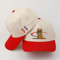 Gorras de Béisbol con Visera Curva de Dos Tonos, Bordado de Animales de Dibujos Animados, Logotipo Personalizado, Algodón Twill, Venta al Por Mayor del Fabricante