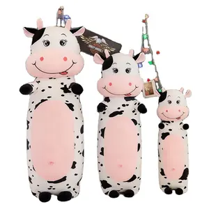 DL280可爱奶牛毛绒玩具卡通填充动物牛娃娃牛长睡垫女婴生日Gi枕头