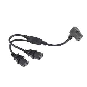 3pin สีดำ3.3ฟุตปลั๊กเสียบผนัง3ง่าม AC <span class=keywords><strong>2</strong></span> x IEC ตัวแยกสายไฟต่อ C13ปลั๊กกลางแจ้งสำหรับทีวี - Product Image 1