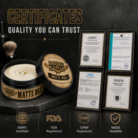 Nouvelle conception d'emballage personnalisé à texture pour marque de distributeur : Crème coiffante mate à base d'argile pour pommade texturisante