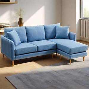 Canapé d'angle en tissu de fabrication, fauteuils, canapés, ensemble avec pouf pour appartement, <span class=keywords><strong>salon</strong></span>, décoration de meubles - Product Image 1