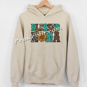 Diseño de camiseta personalizada Blessed Nana con impresión de transferencia de calor Vinilo de transferencia DTF para camiseta - Product Image 4