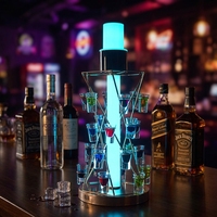Présentoir LED métallique pour bouteilles, support de service VIP lumineux avec éclairage pour discothèque, bar et soirées
