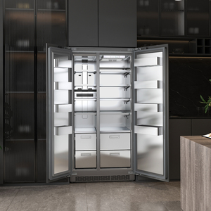 Réfrigérateur côte à côte 455L, sans givre, encastrable, avec revêtement en acier inoxydable 304, économe en énergie, refroidissement par air pour cuisine domestique - Product Image 3
