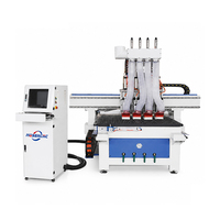 Router CNC Jinan Mosencnc de Alta Eficiencia 1325 con 4 Husillos y Motor de 4kW, Mesa de Vacío para Tallado de Madera, Muebles y Puertas, Producción en Masa