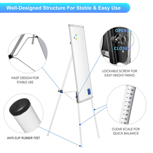 Tripod Height Adjustable Magnetic Portable Dry Erase Board Flipchart Easel Stand White Board Easel Whiteboard