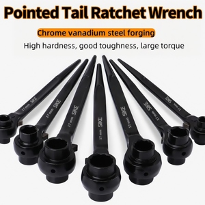 Easy Scaffolding Carbon Steel Construction Tools Ratchet Hammer Shifting <strong>Spanner</strong> with <strong>Socket</strong> Wrench Scaffold Scaffolder Tool - Product Image 2