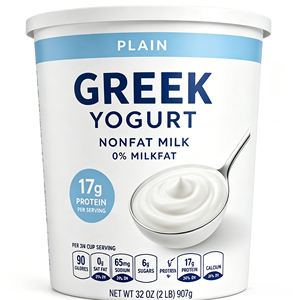 Yogurt Greco per Adulti Senza Grassi - Alto Contenuto Proteico, Basso Contenuto di Zuccheri, Fermentato Naturalmente per Crescita Muscolare e Aumento di Peso, Abbinabile - Product Image 1