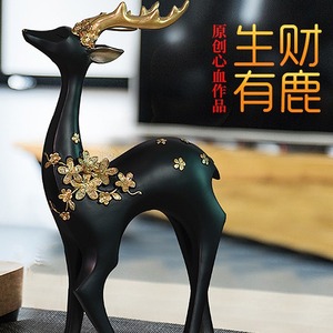 Adornos Decorativos Modernos Minimalistas de Ciervo, 2 Piezas, Resinas Sintéticas, Decoración para Sala de Estar, Escritorio, Entrada, Mueble de TV - Product Image 3