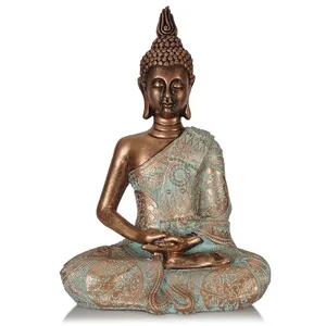 Artesanía Religiosa de Resina, Estatua de <span class=keywords><strong>Buda</strong></span> Sentado Tailandés, Escultura de Dios Hindú, Meditación para Decoración del Hogar y Sala de Estar - Product Image 1