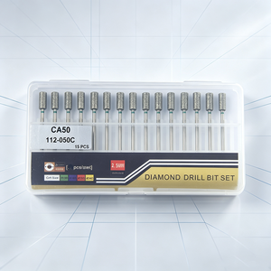 Fraise <span class=keywords><strong>diamant</strong></span>ée électrolytique HP à grain grossier pour laboratoire <span class=keywords><strong>dentaire</strong></span>, réduction rapide céramique PFM, tige 2,35 mm, longueur 45 mm, boîte de 30 pièces, OEM - Product Image 2