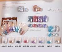 Ensemble de vernis à ongles en gel UV LED holographique français à paillettes, 8 couleurs, non toxique, végétalien, emballage en bouteille écologique pour