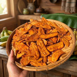 Chips de banane séchées entières en vrac, collation de fruits naturels sucrés, mélange de fruits secs 1kg, scellé sous vide pour une conservation optimale, culture courante - Product Image 1