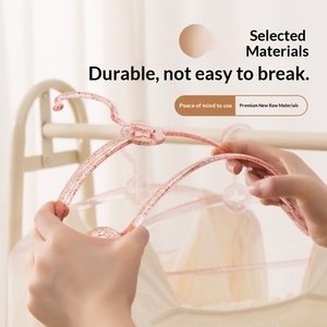 Percha de Lujo Ligero Transparente Antideslizante con Forma de Hombro, Antiesponjamiento, Engrosada y Ancha, Diseño Sin Rastro <span class=keywords><strong>para</strong></span> el Hogar - Product Image 2