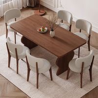 Table à manger rectangulaire de style rétro français moderne, en bois massif, style mid-century, ensemble de meubles de salle à manger pour les petits foyers