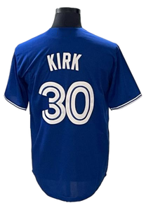 Jersey de Béisbol <span class=keywords><strong>Azul</strong></span> Completo con Costuras Toronto 2026 para Hombre # 27 Guerrero Jr # 11 Bichette # 30 Camisetas de Béisbol de Poliéster Kirk para Jugadores - Product Image 3