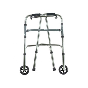 קשישים הליכה מכונית מזדקן מתקפל עם גלגלים כדי להכיל סגסוגת אלומיניום קלה שני הליכונים - Product Image 1