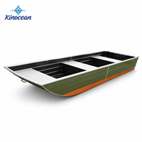 Bateau à fond plat en aluminium 10ft 12ft 14ft 16ft - Jon boat pour la pêche et la chasse en eau calme, faible entretien, moteur en option