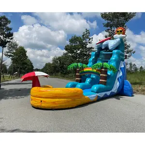 Mùa hè vui vẻ <span class=keywords><strong>Inflatable</strong></span> bãi biển theo chủ đề trượt nước <span class=keywords><strong>Inflatable</strong></span> vui vẻ bên hồ bơi Đồ chơi trượt - Product Image 1