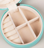 Petite bague de voyage personnalisée en cuir PU pour fille et dame Boîte ronde de rangement pour bijoux de luxe
