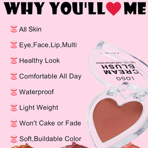 Palette di Blush Vegano a Forma di Cuore con Logo Personalizzato, Etichetta Privata, Multiuso, Impermeabile, Minerale, Setoso, Rosa per il <span class=keywords><strong>Viso</strong></span> - Product Image 3