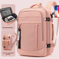 Sac à dos décontracté extensible pour ordinateur portable, poches multicouches, résistant à l'eau, avec port USB