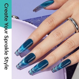 Vernis à ongles gel effet œil de chat, 6 couleurs, paillettes rouge, vert, violet, bleu, ensemble de vernis gel avec aimant, série Galaxy scintillante - Product Image 3