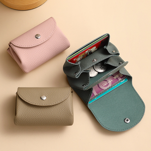 New Custom Mini Pu Leather ID Card Holder Wallet with Women's <b>Small</b> Cash Credit Card Soft Leather Coin <b>Purse</b> - Product Image 1