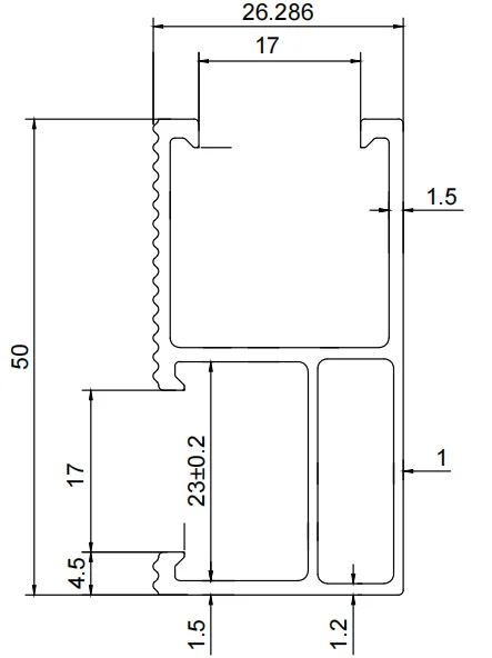 Anodized Aluminum Alloy Solar PV Mounting Structure Rail R04 Rail length customizing