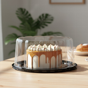 Runde Transparente PET-Kunststoff Kuchenbox 8 Zoll Kuchenbehälter für Bäckerei Gebäck Obst Käsekuchen Verpackungsbox - Product Image 4