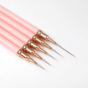 Lot de 5 pinceaux liner polychromes pour ongles, stylos de peinture gel UV pour dessin de lignes longues et conception de manucure - Product Image 3