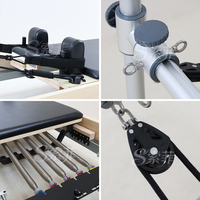 Système de Tour de Pilates Reformer Premium en Bois d'Érable Demi-Trapeze pour Studio, Machine de Pilates Reformer Durable et Réglable pour le Corps