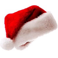 Chapeaux de Noël épais personnalisés avec logo OEM promotionnel, chapeaux de Père Noël chauds, vente en gros, directement de l'usine, fournitures de fêtes