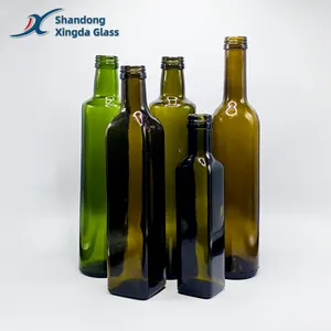 定制批发250毫升500毫升750毫升1L空橄榄油玻璃瓶方形初榨酱瓶带铝盖供应商